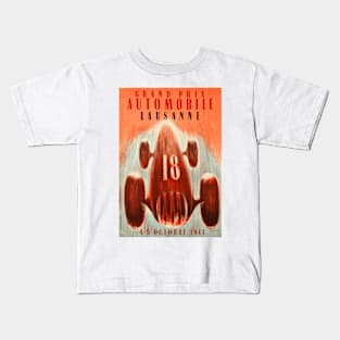 1947 Swiss Grand Prix, Lausanne - Vintage Poster Design Kids T-Shirt